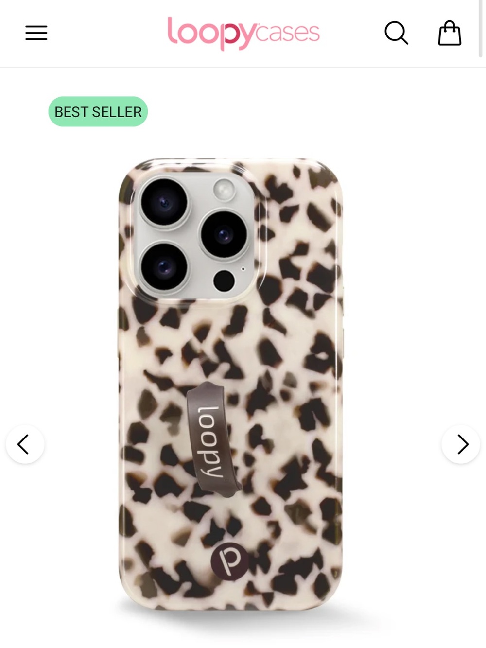 iPhone 15 Pro Blonde Tortoise Loopy Case